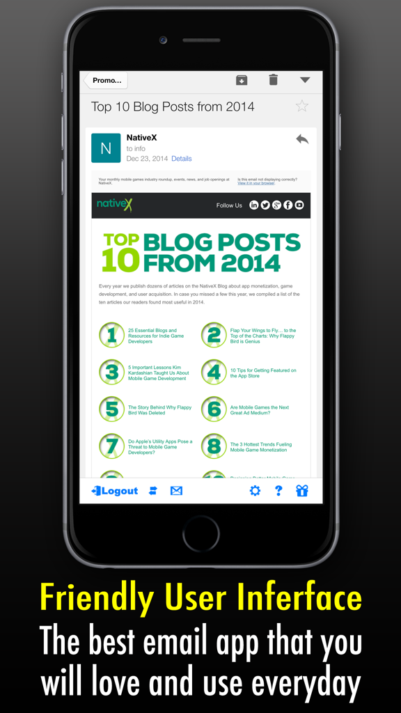 Smartphone screen displaying the Safe Mail for Gmail app user interface with an open email message.