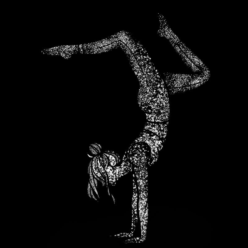 a woman doing a handstand