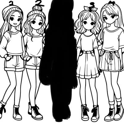 a group of five girls