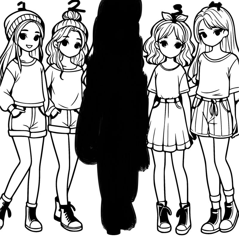 a group of five girls