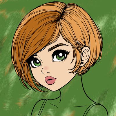 realistic girl with really short hair