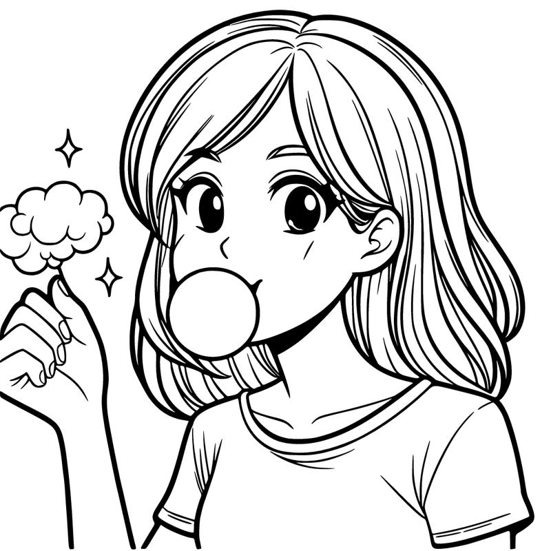 a girl chewing gum
