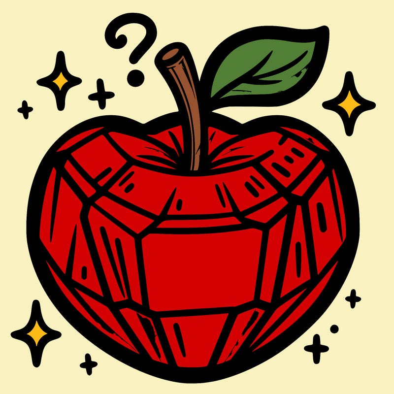 very shiny crystal apple