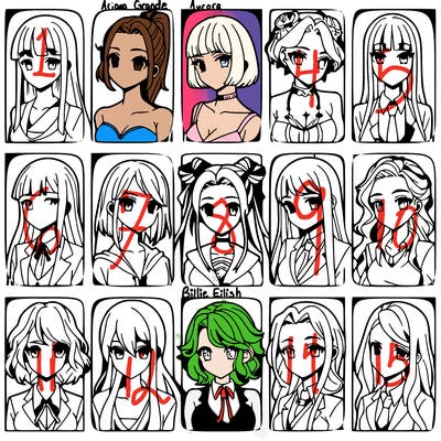 girls that look diffrent anime