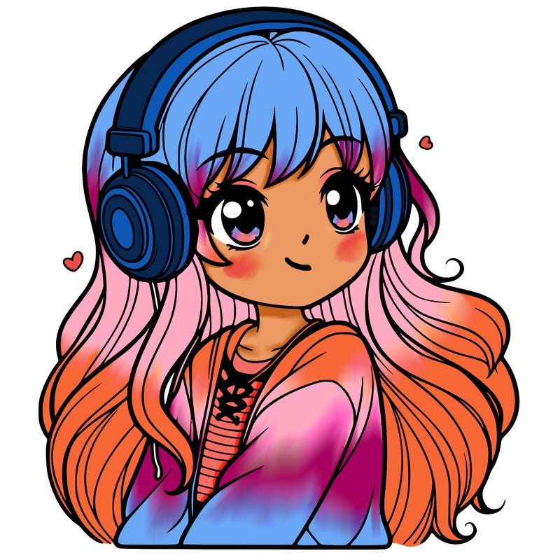 girl with headphones