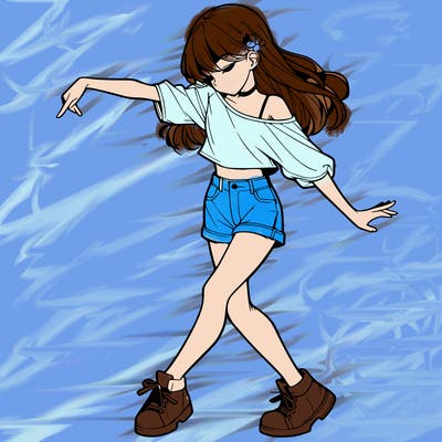 realistic girl danceing