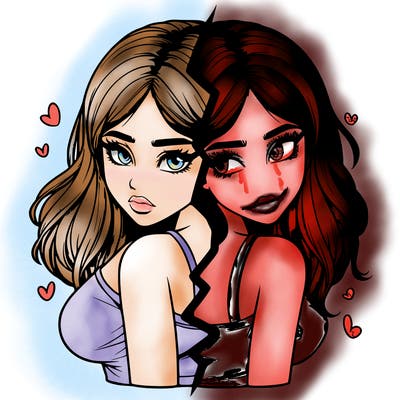 realistic girl split