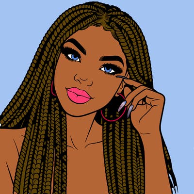 beautiful woman with box braids