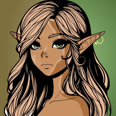elf girl realistic dark fantasy
