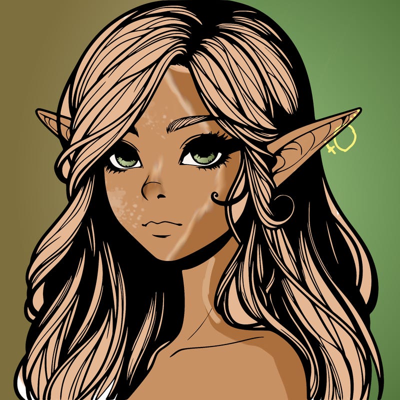 elf girl realistic dark fantasy