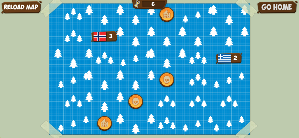Zombie Forest HD: Survival - A blueprint style raid map showing survivor locations and player flags in Zombie Forest HD Survival.