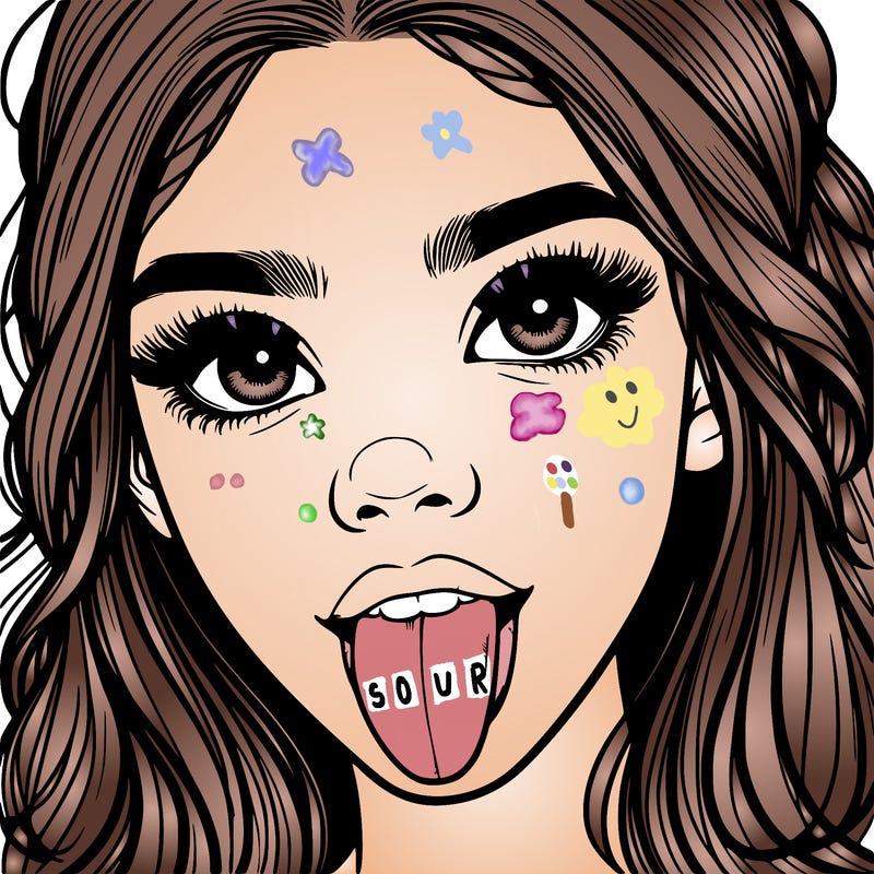 realistic girl with her tongue out