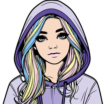 realistic girl with a hoodie