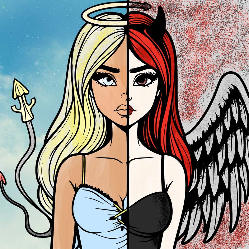 devil vs angel realistic girl