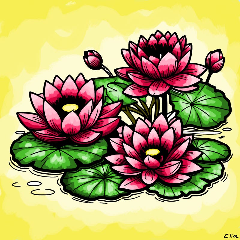 lotus flowers with leaf in a pond in japan