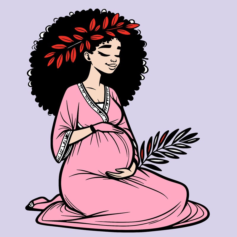 pregnant african american woman black and white