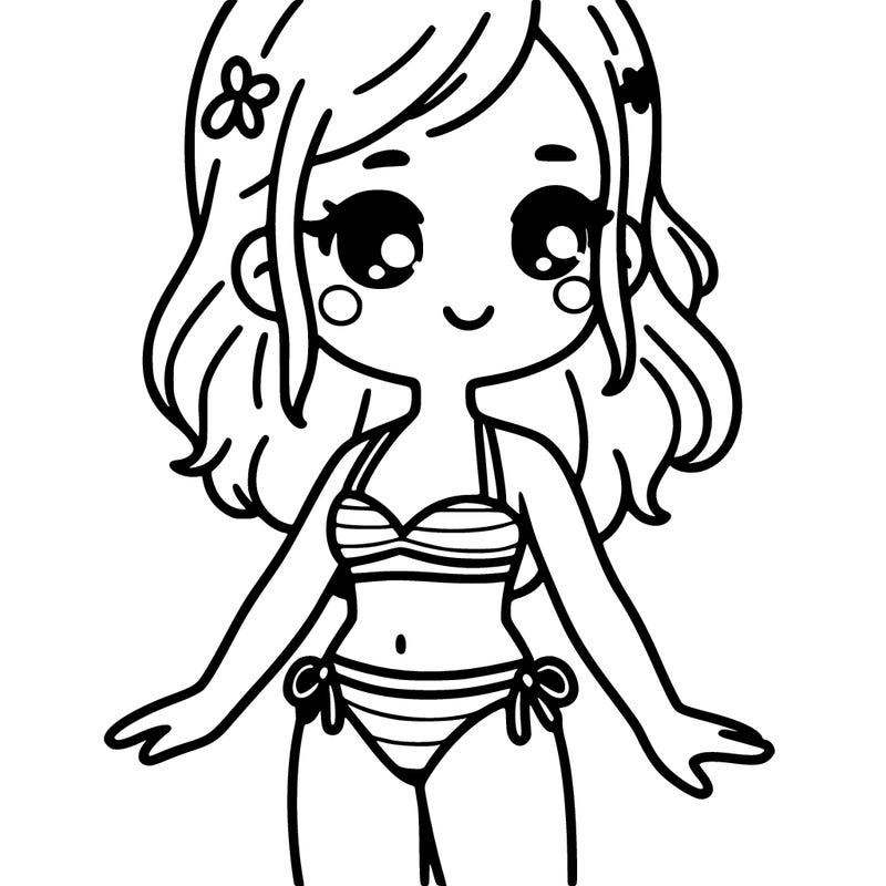 a girl in a two piece bikini