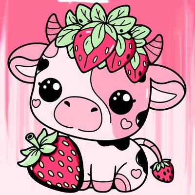 cute strawberry cow