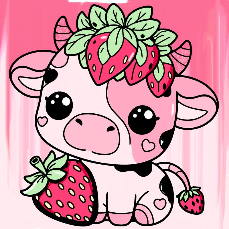 cute strawberry cow