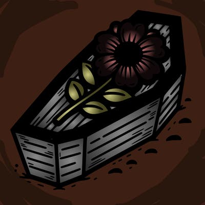 flower on coffin