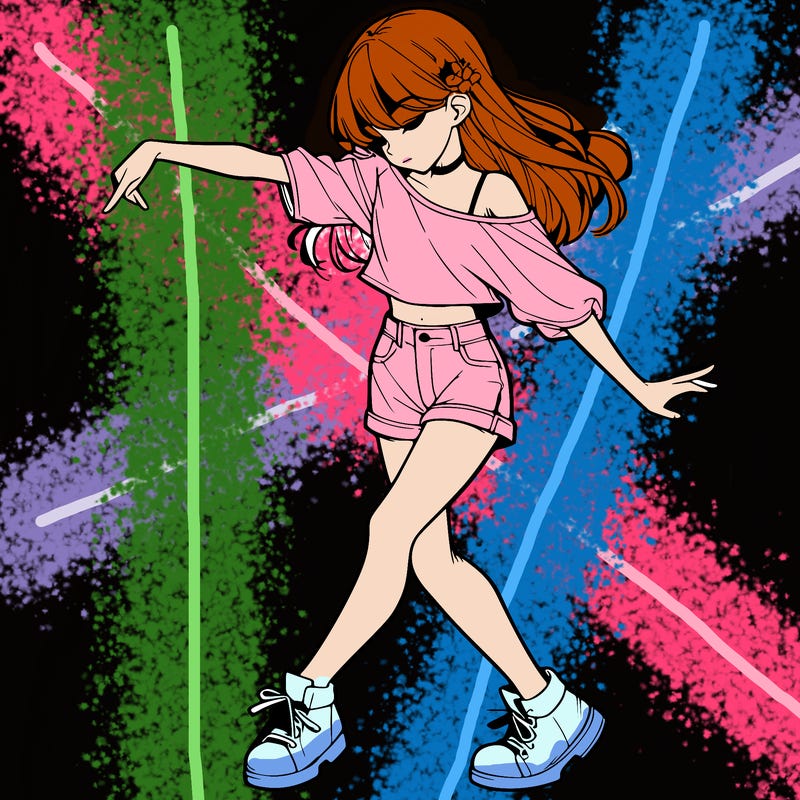 realistic girl danceing