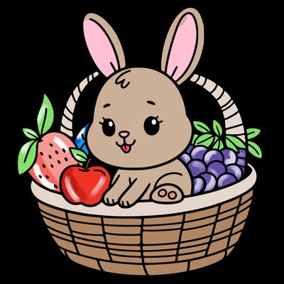 bunny in a fruit basket