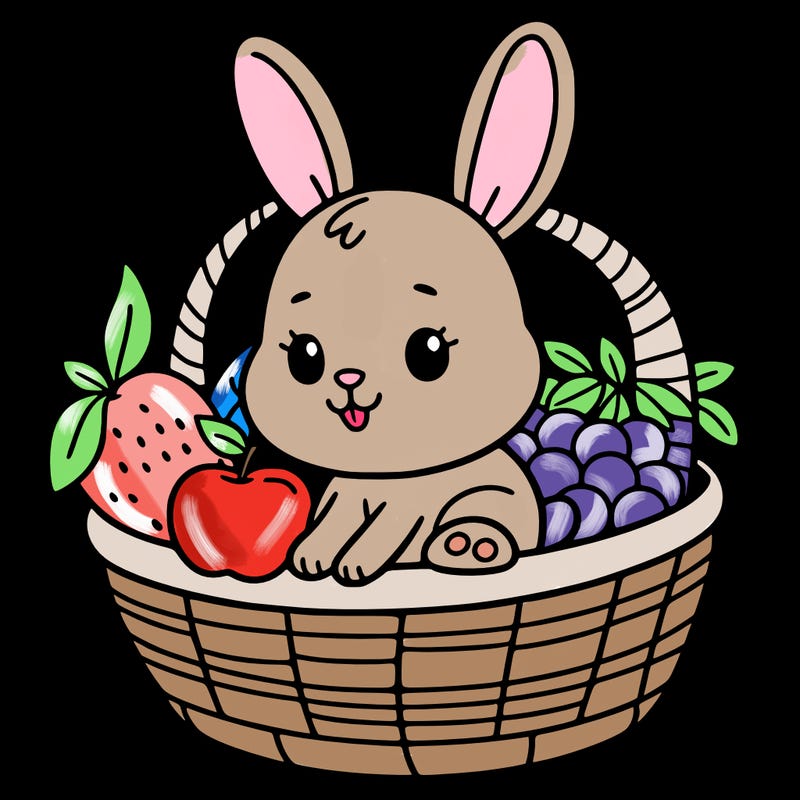 bunny in a fruit basket