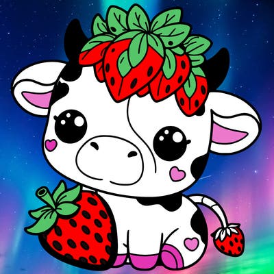 cute strawberry cow