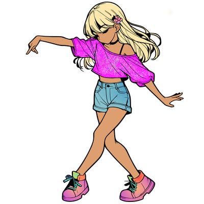 realistic girl danceing