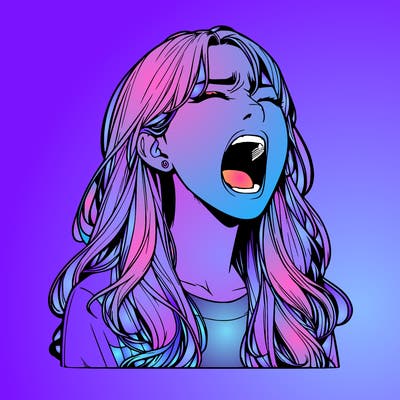 screaming realistic, girl