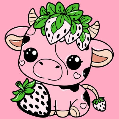 cute strawberry cow