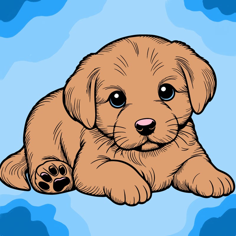 a cute realistic puppy