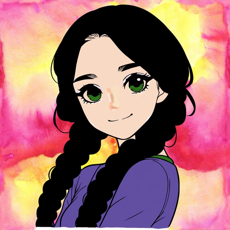 realistic girl with braids