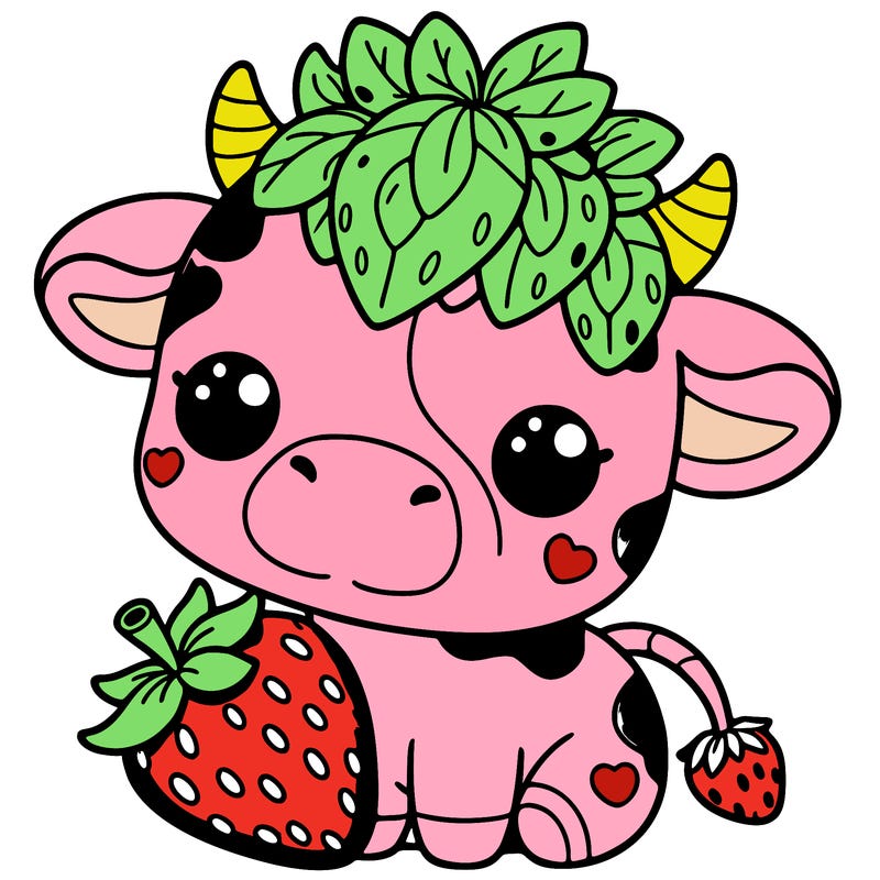 cute strawberry cow