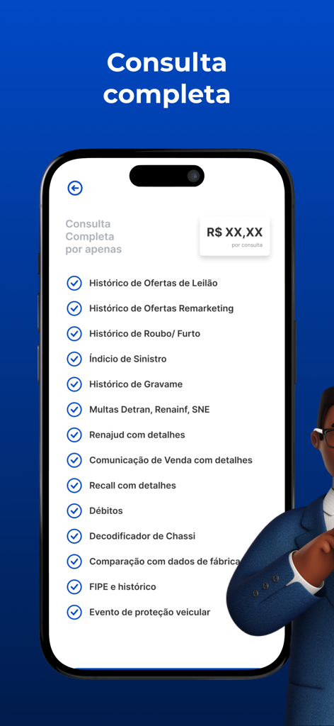 MTix Consulta Veicular - Lista de verificación de funciones para un informe completo del historial del vehículo en la aplicación MTix