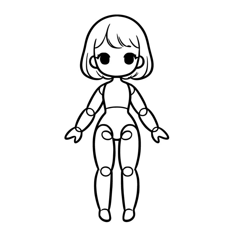 a doll body drawing