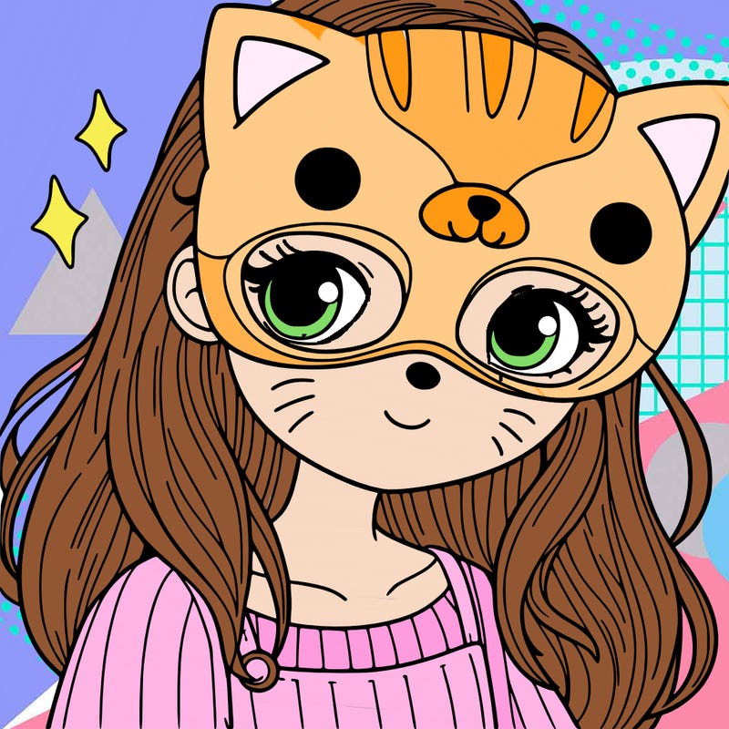 a girl with animal mask