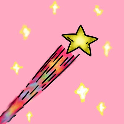 a shooting star in the sky