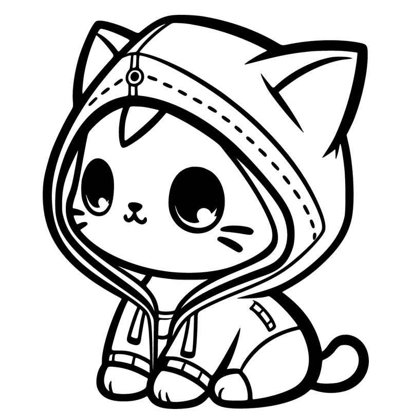 a cat with a hoddie on