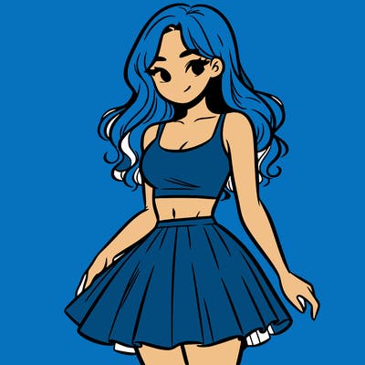 woman in a skirt and crop top