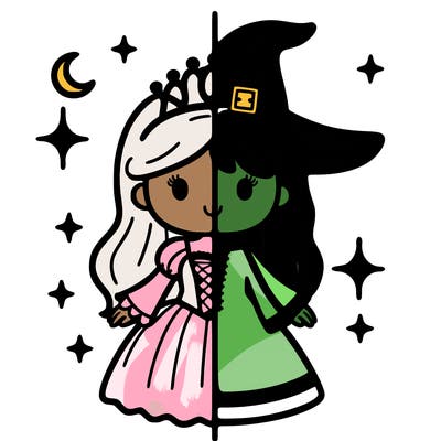split princess and witch