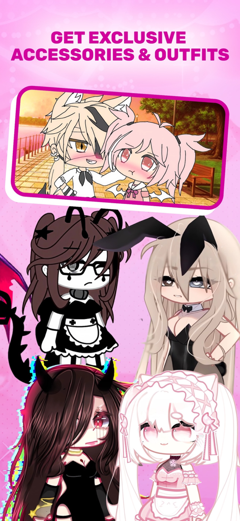 Gacha Life Club: Mods, Skins - Exhibición de atuendos exclusivos, accesorios y skins personalizados para personajes de Gacha