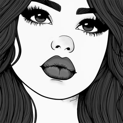 really realistic girl with lips