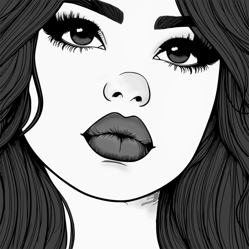 really realistic girl with lips