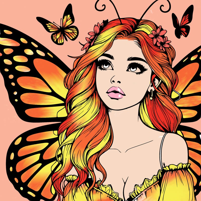 butterfly fairy realistic girl