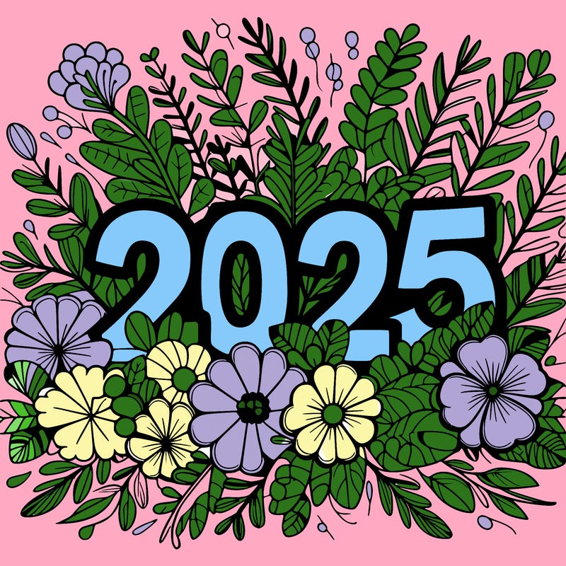 2025 floral big numbers