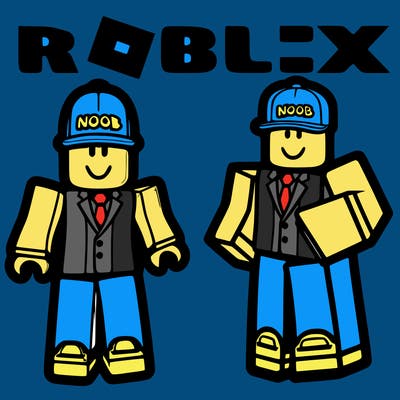 roblox noob with the roblox logo