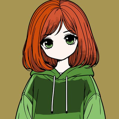a realistic girl wearing an oversized hoodie