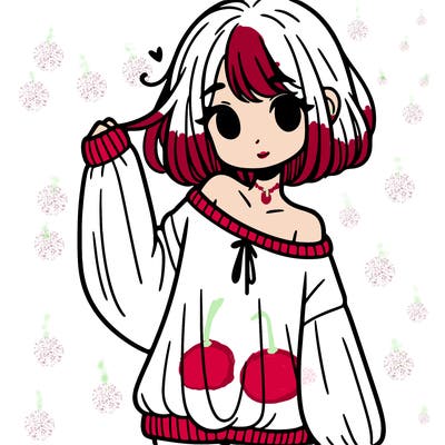 girl in baggy sweater hanging off her shoulder