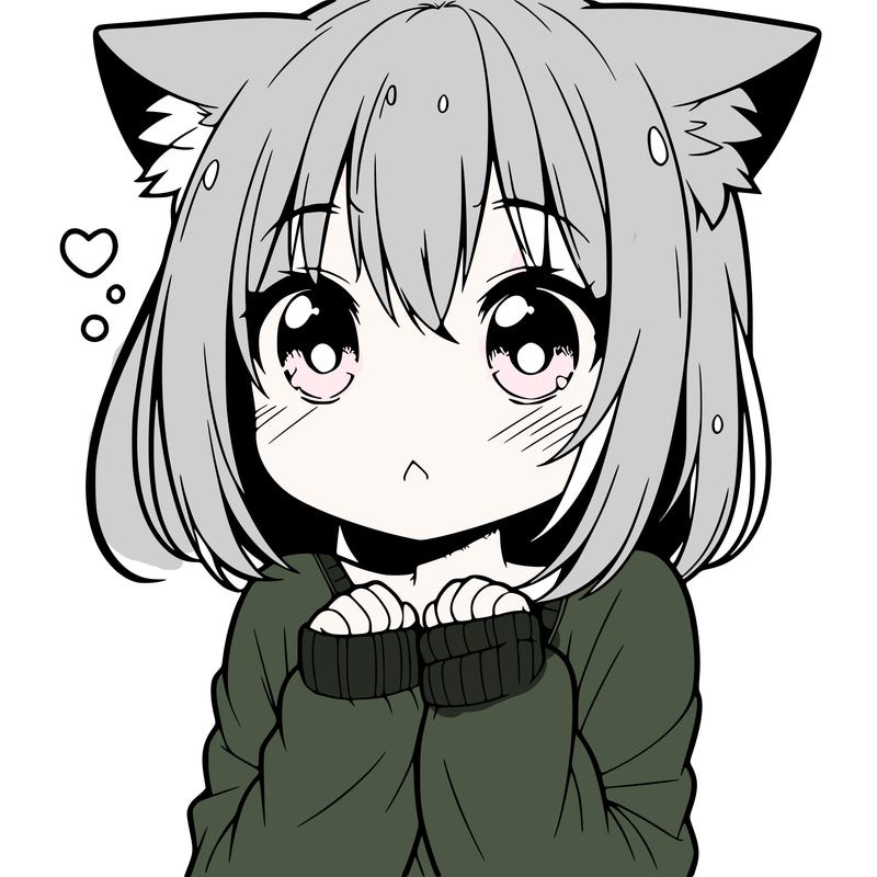 shy anime catgirl